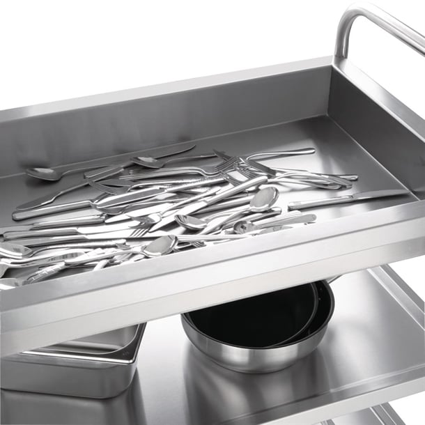 Vogue Stainless Steel 3 Tier Deep Tray Clearing Trolley cc365