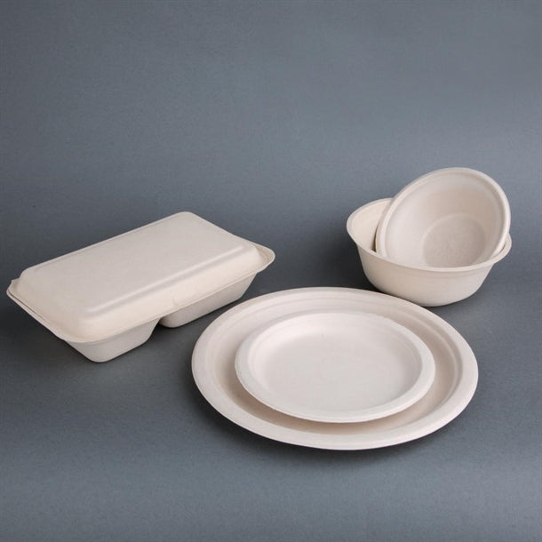 Fiesta Compostable Bagasse Round Bowls Natural Colour (50 Pack) p_fc543