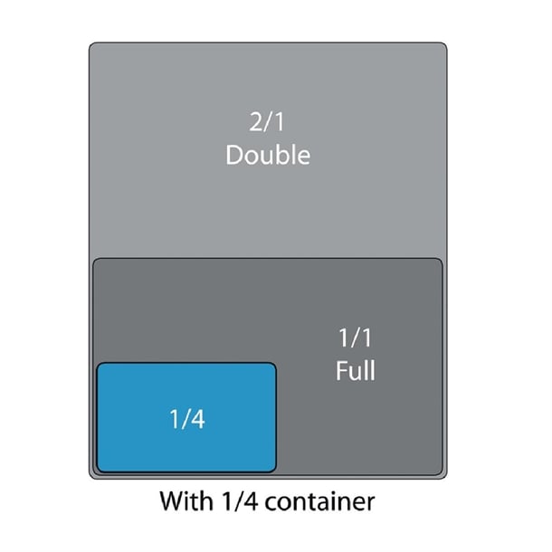 Vogue Polycarbonate 1/4 Gastronorm Container 100mm Black u467