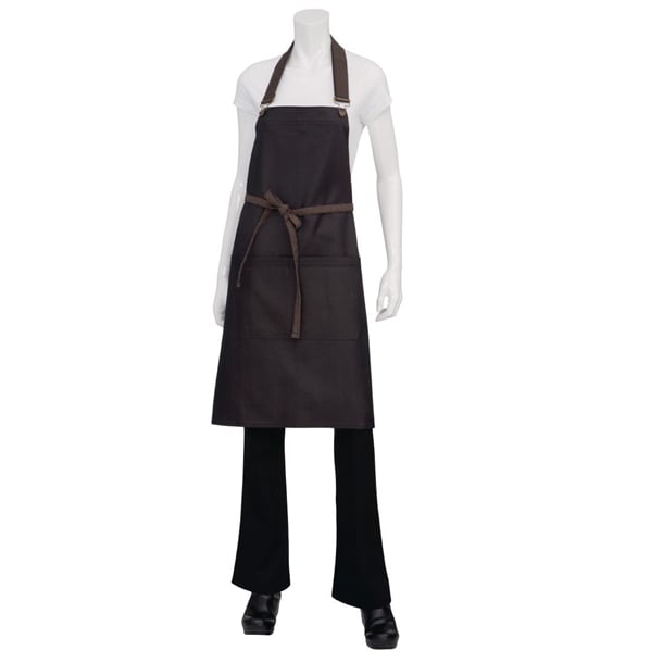Chef Works Urban Boulder Bib Apron Black/Brown bb020