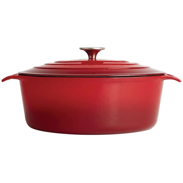 Vogue Oval Casserole Dish Red 5Ltr gh313