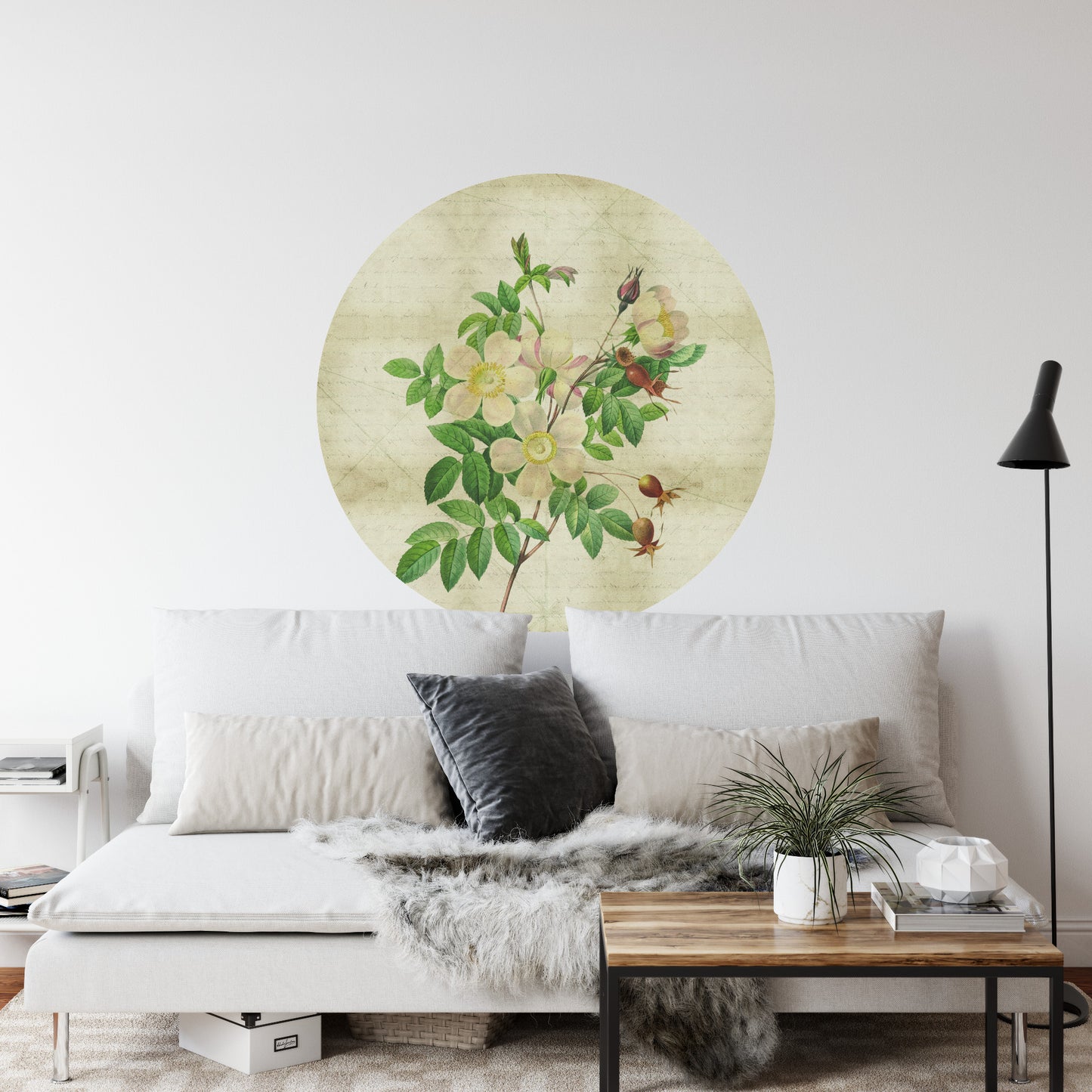 Circular Mural Vintage Botanicals Ii