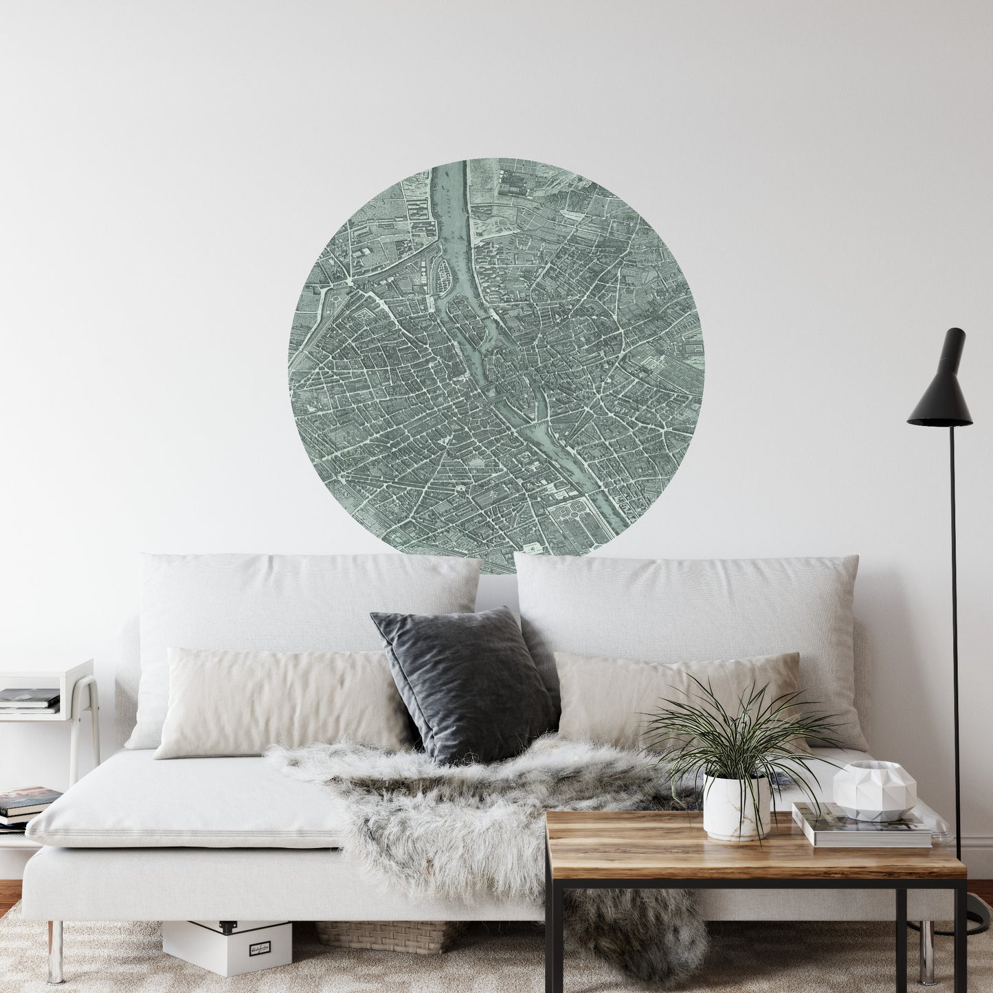 Circular Mural Carte De Paris
