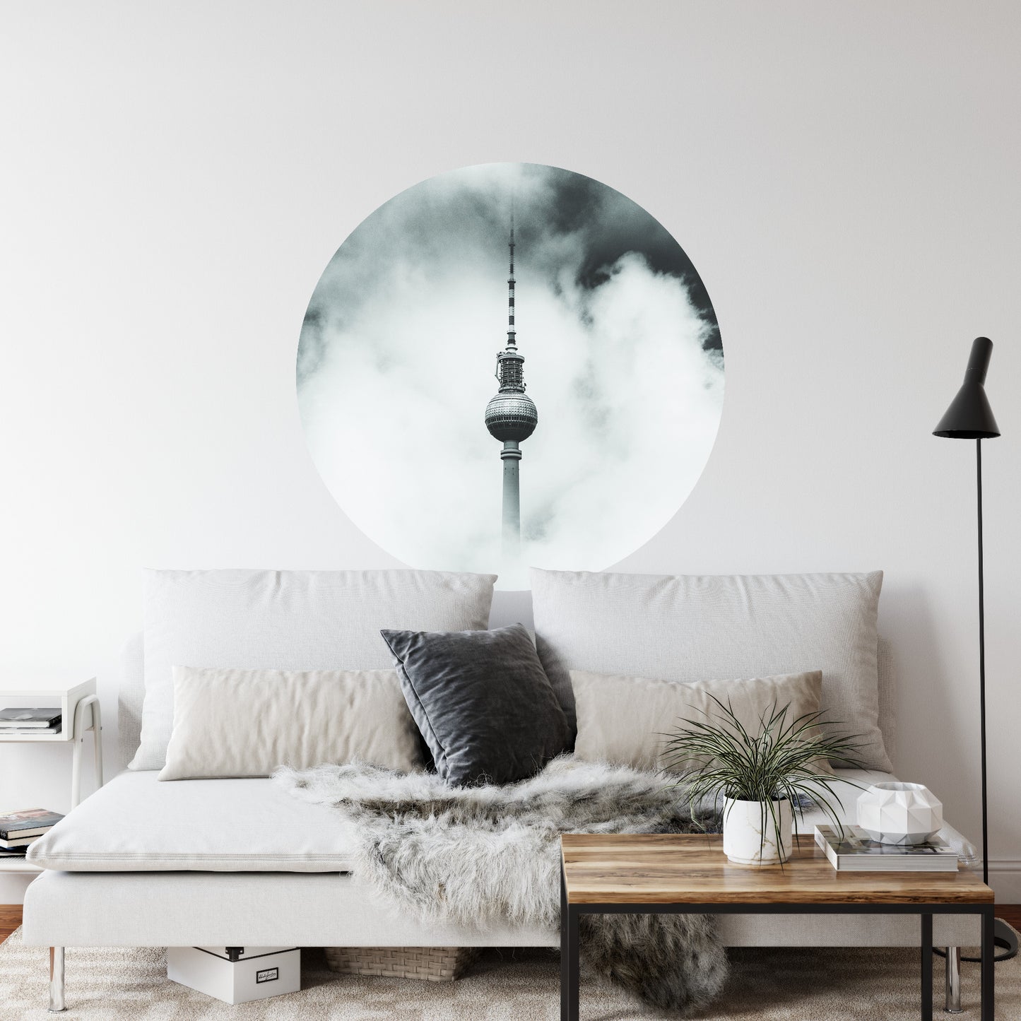 Circular Mural Berlin Above The Clouds