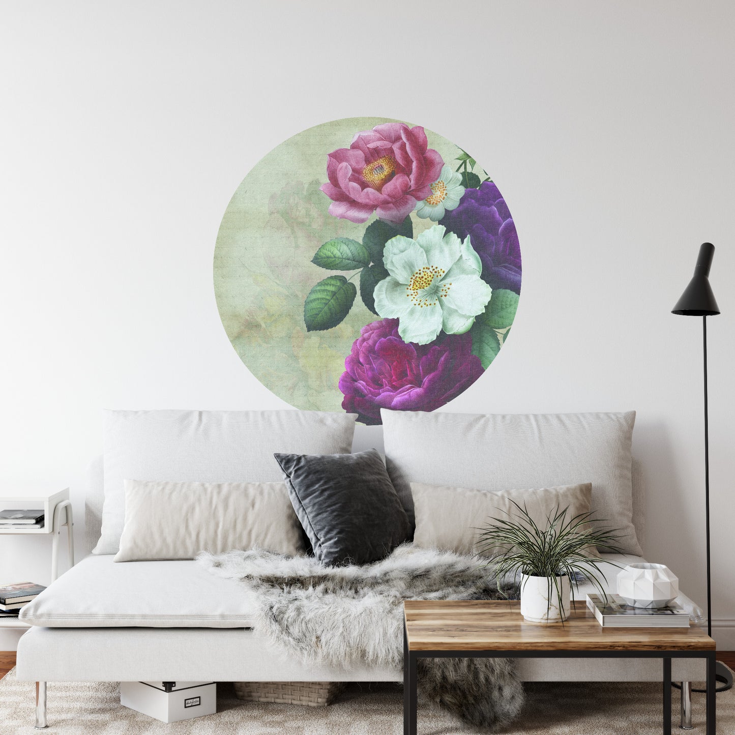 Circular Mural Vintage Botanicals V