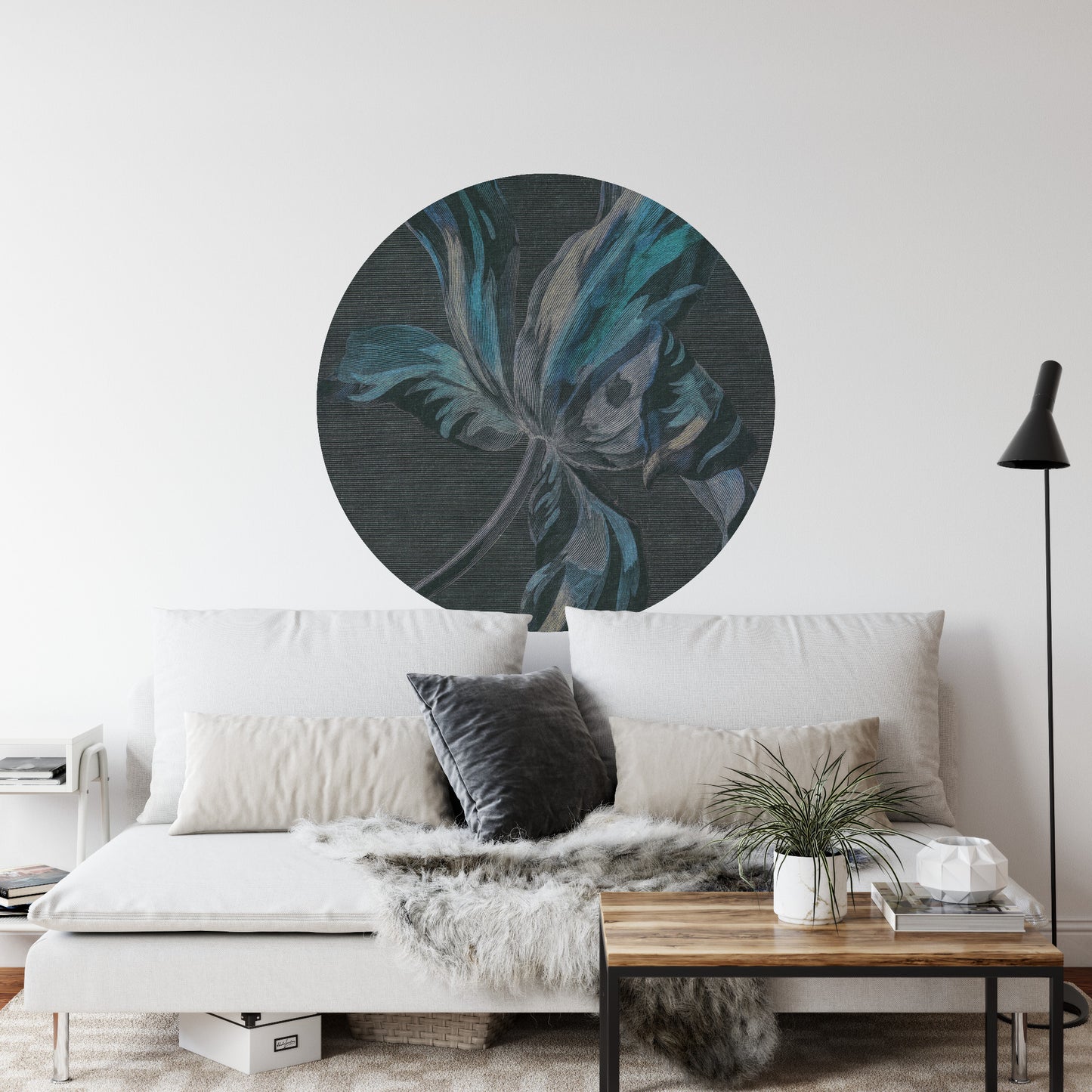 Circular Mural Floralis In Negative