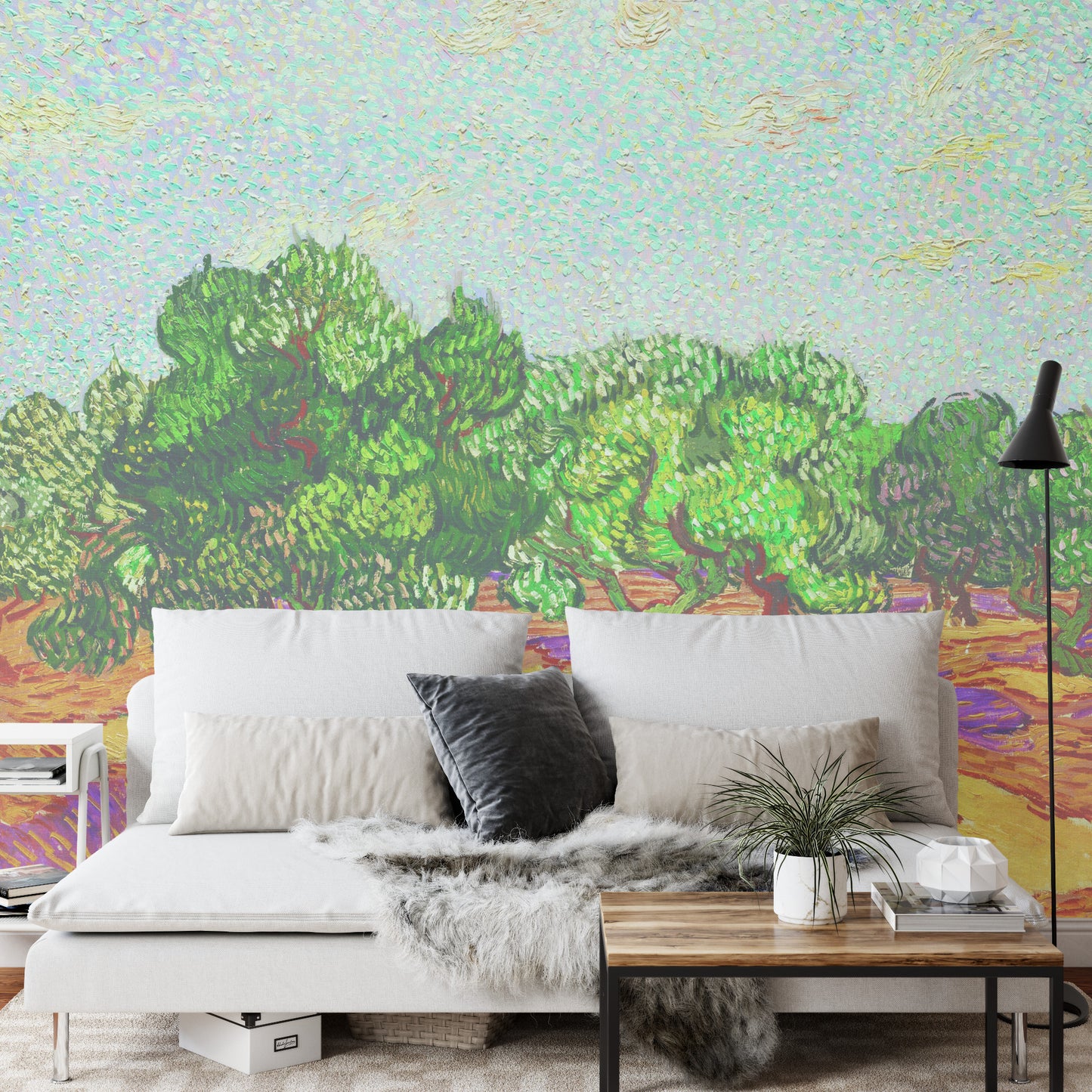 Square Wallmural The Olive Trees