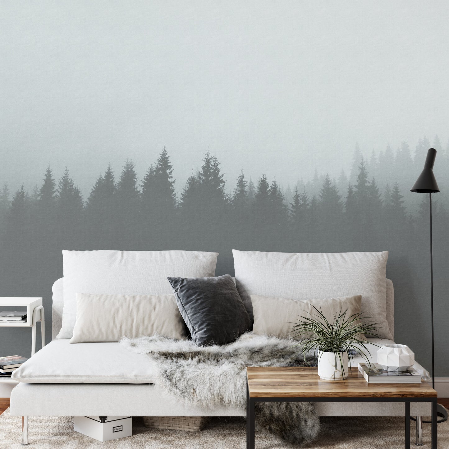 Square Wallmural Ombregraphic Forest Noir