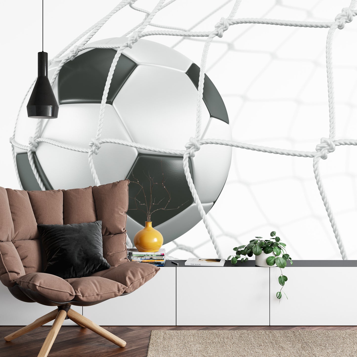 Photomural 3D Soccer Ball In The Net
