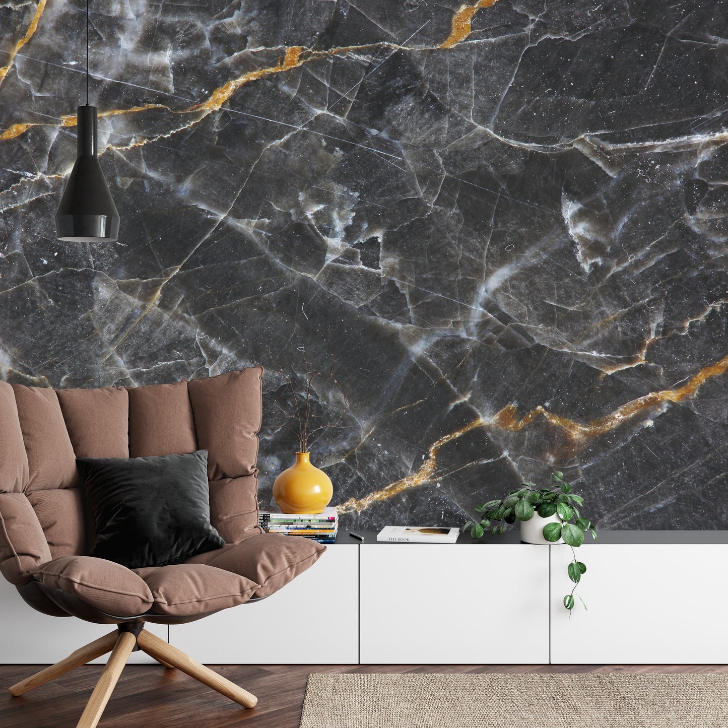 Photomural Marble In Grey Tones