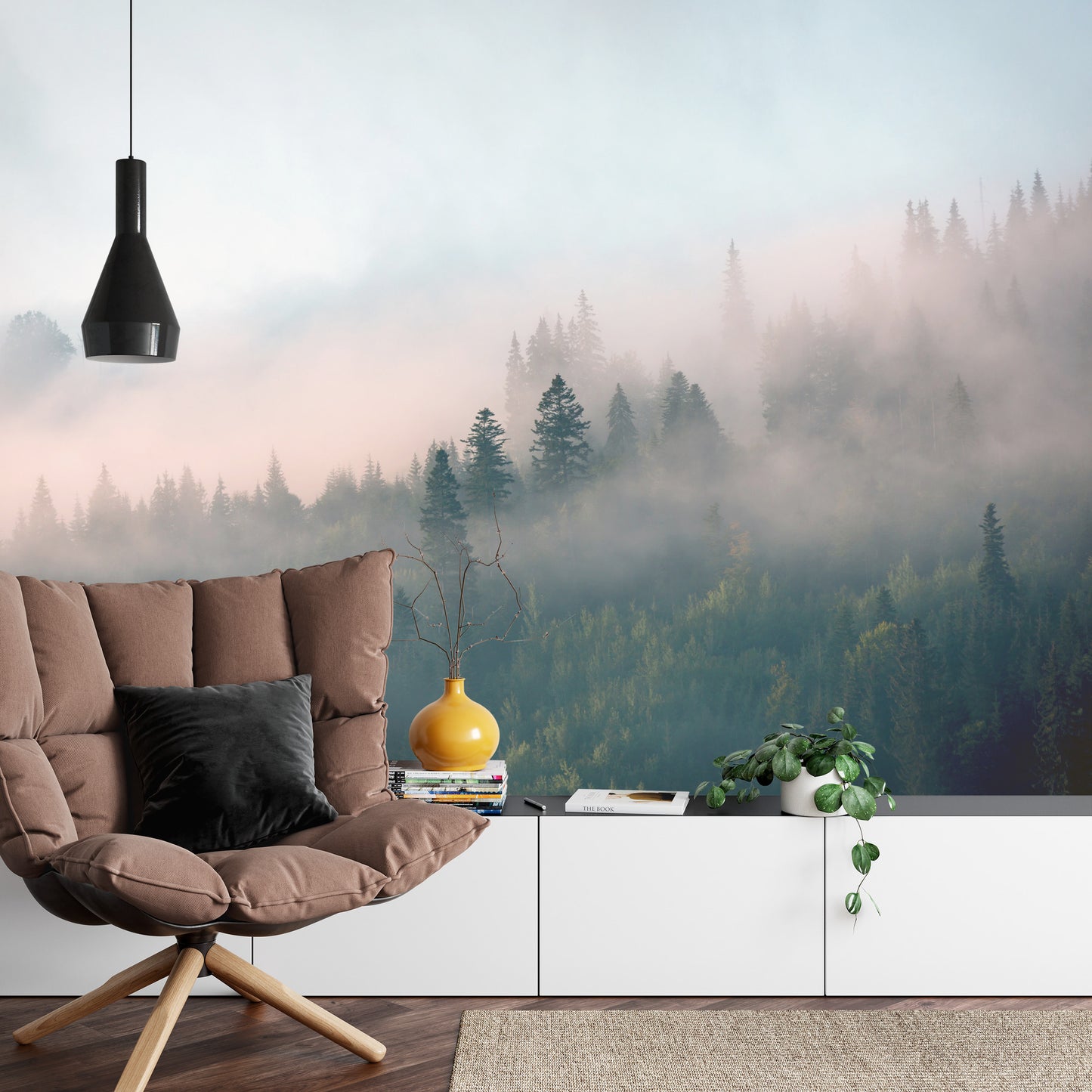 Photomural Forest In Fog
