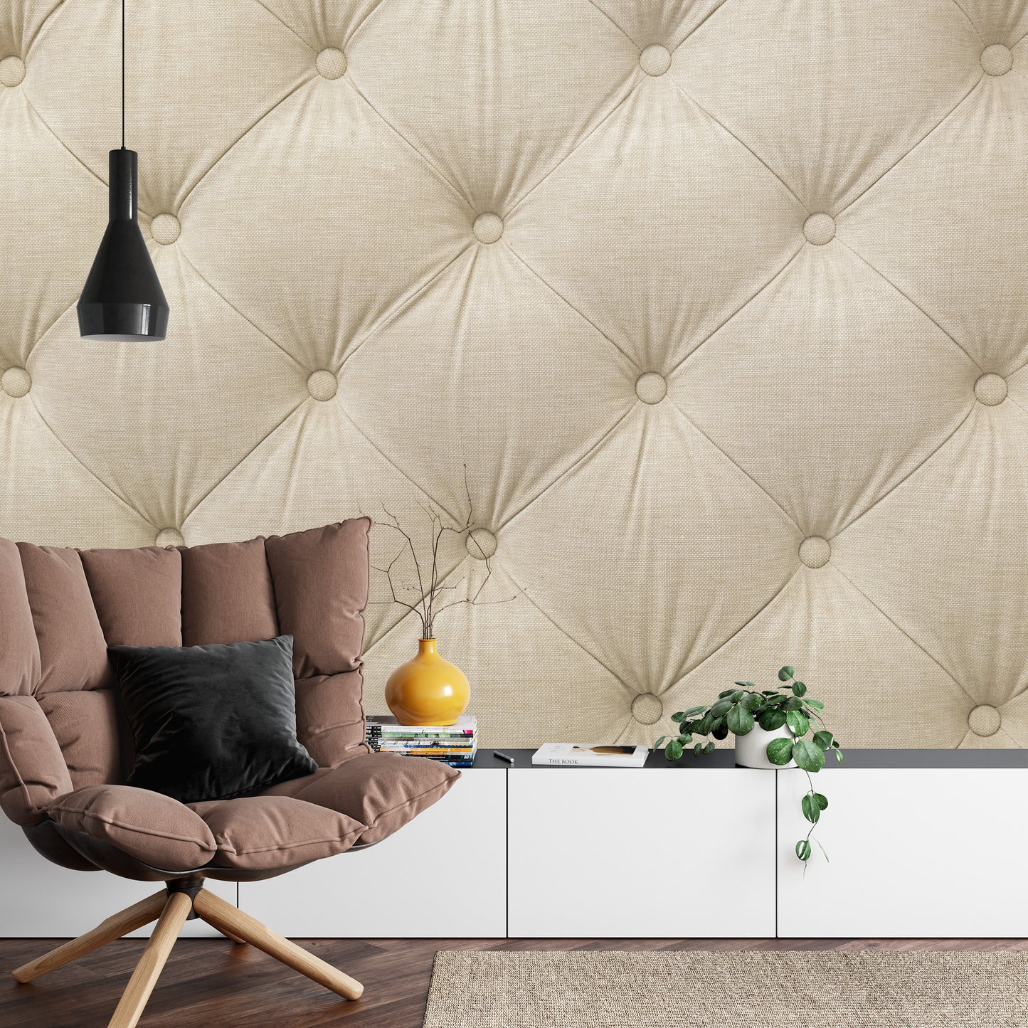 Photomural Quilted Beige