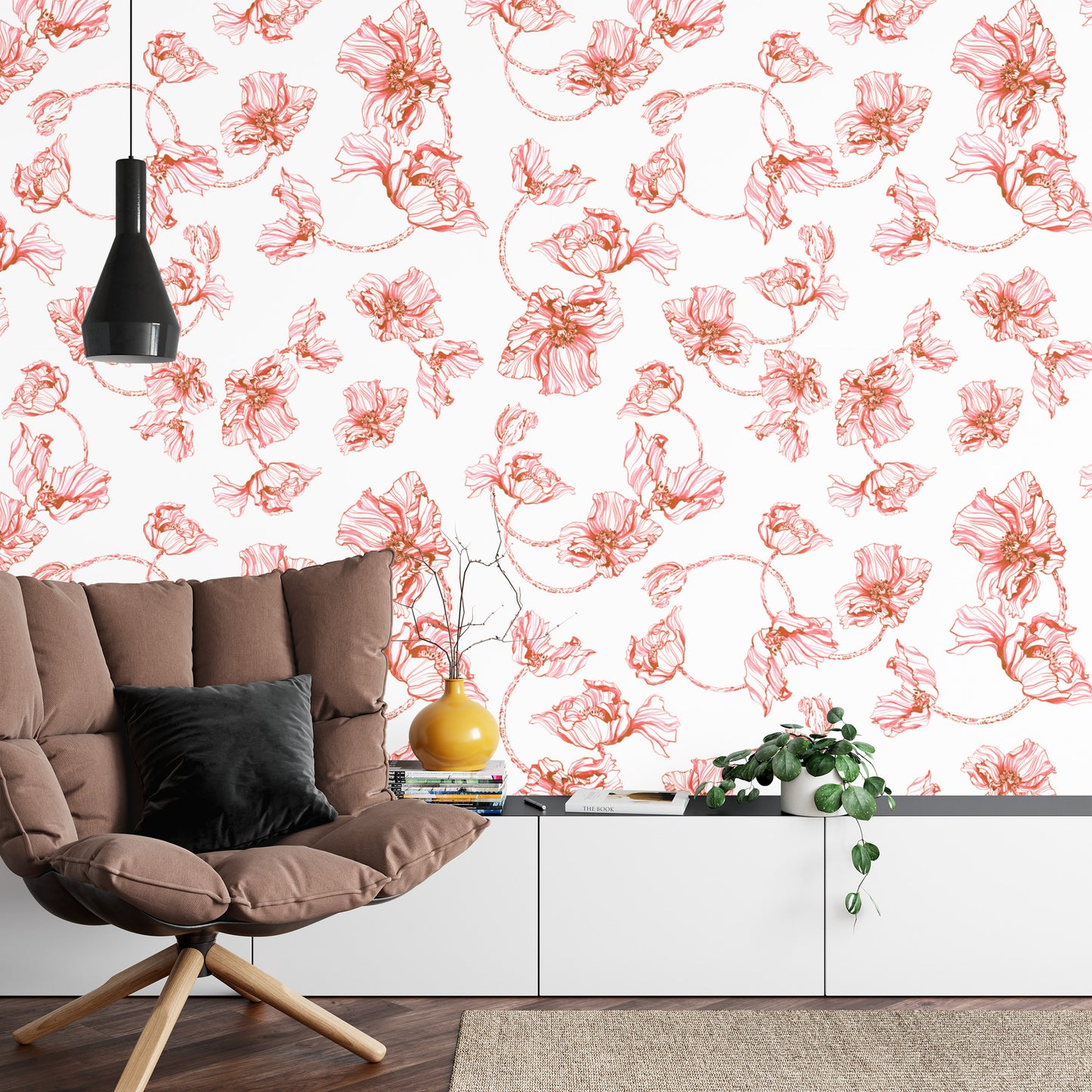 Photomural Poppies Watercolor