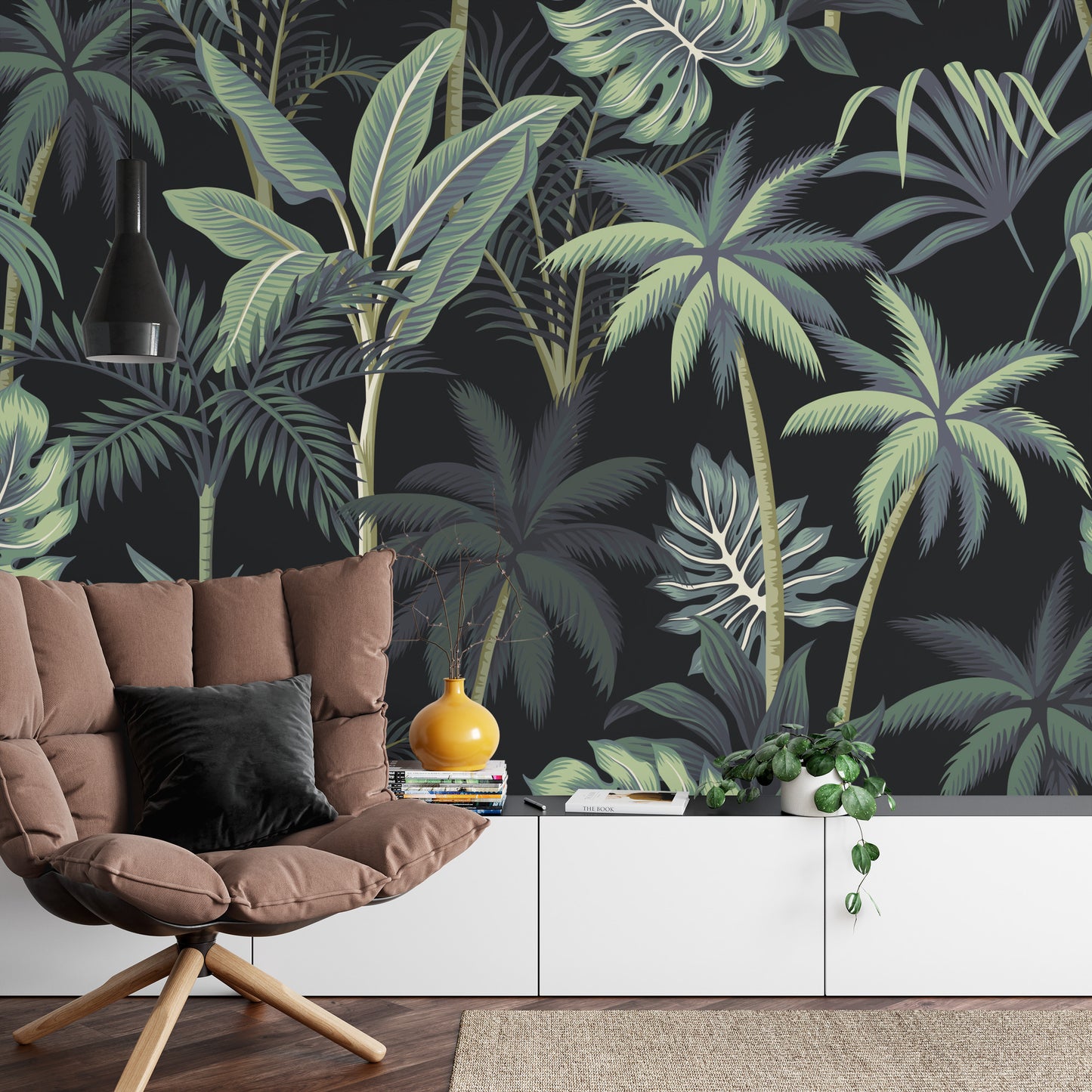 Photomural Trees And Palm Leaves