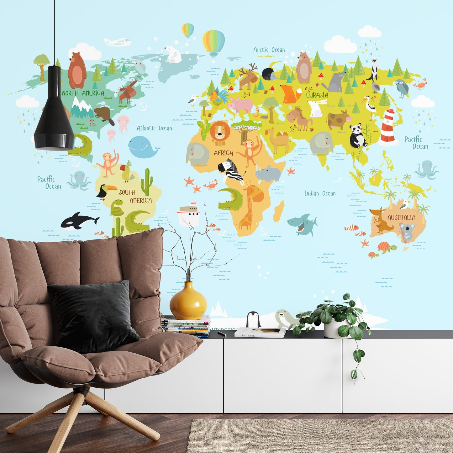 Photomural Animals Of The World Map Iq-1267
