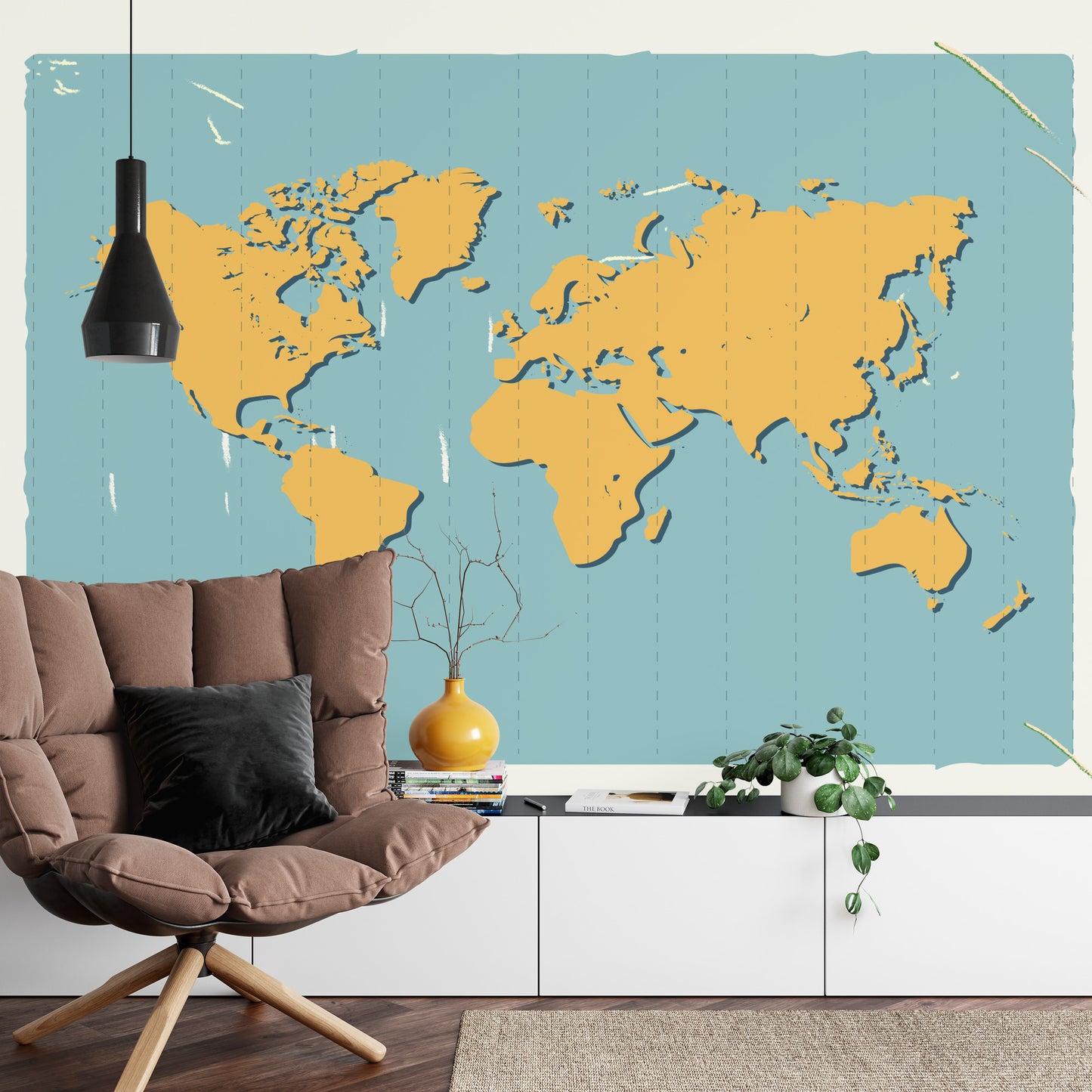 Photomural World Map Retro Iq-1274