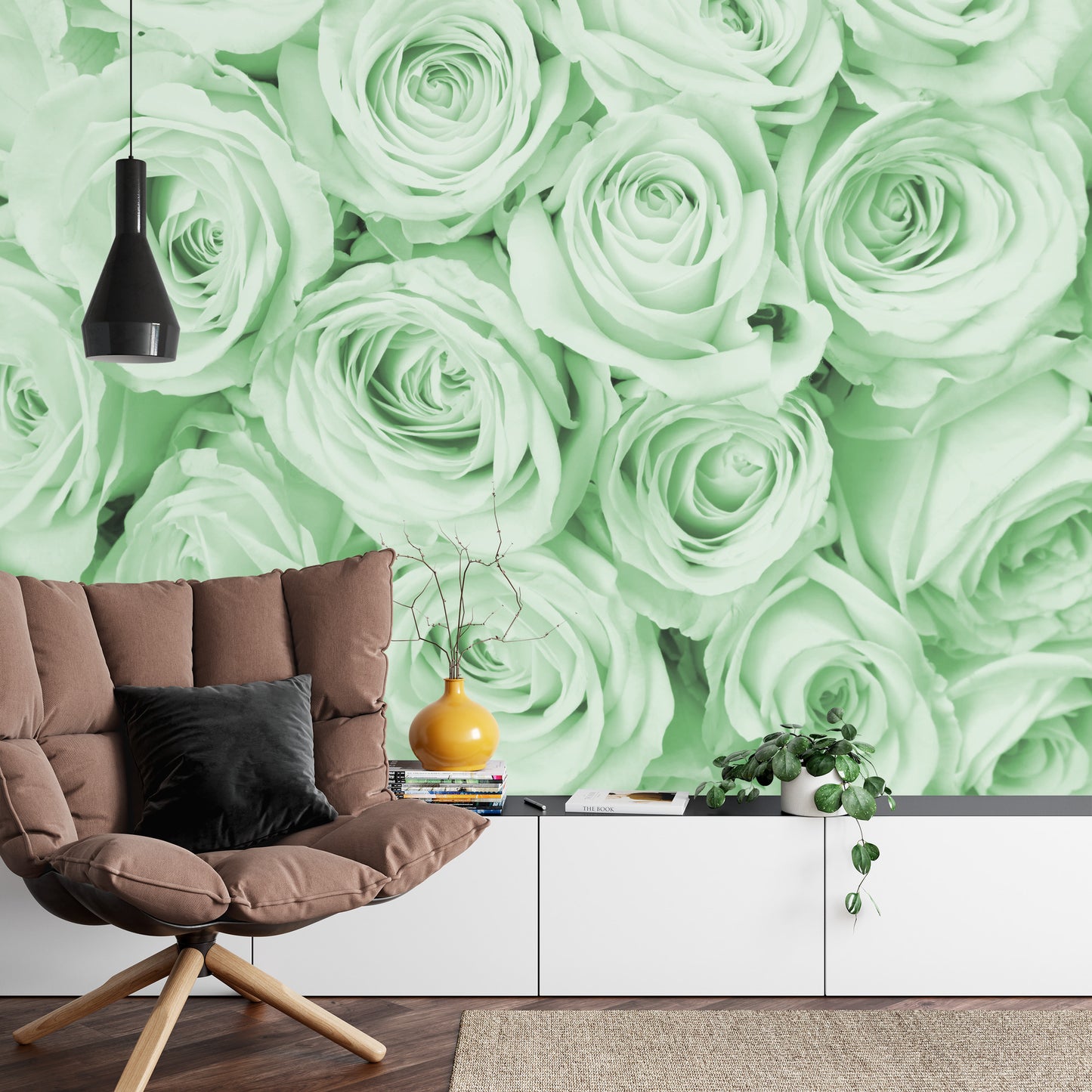 Photomural Rose Bouquet Green Iq-1225-C