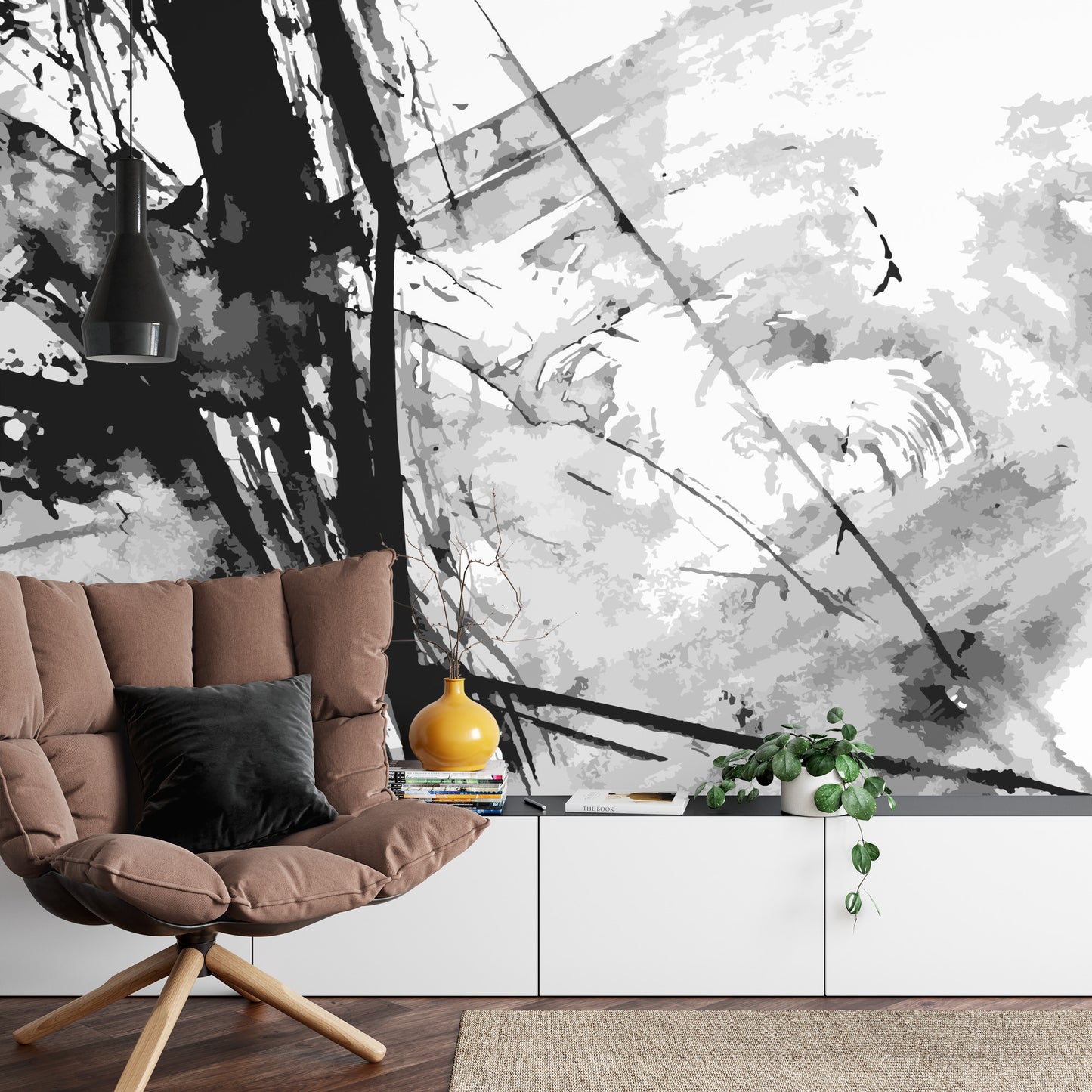 Photomural Abstract Ink Paint Background