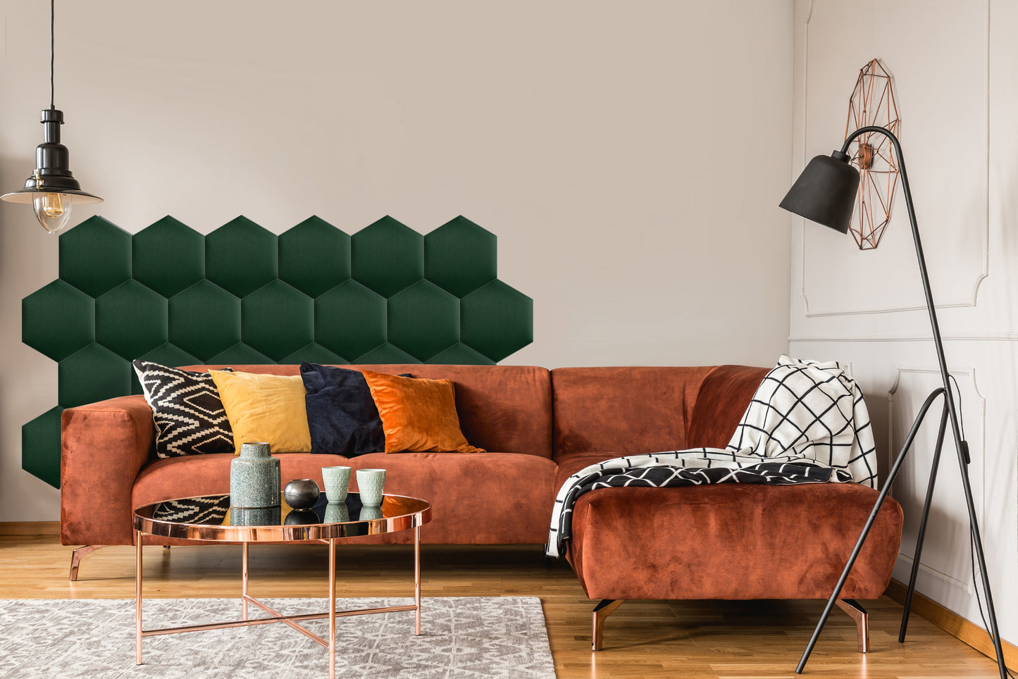 Upholstered Panel Bottle Green