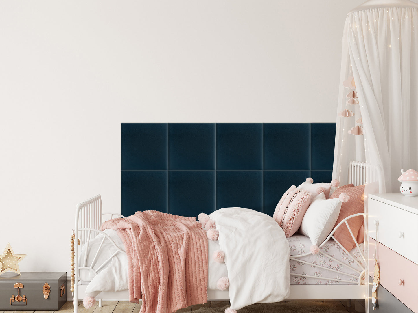 Upholstered Panel Navy Blue