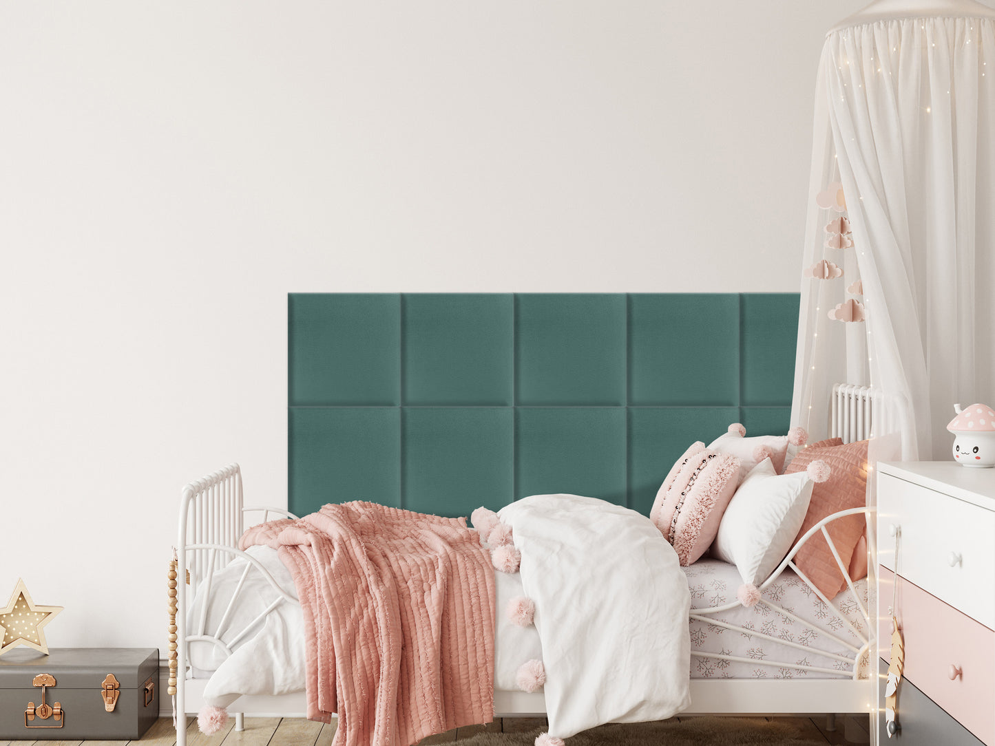 Upholstered Panel Sea Green