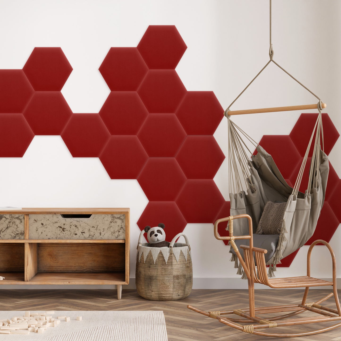 Upholstered Panel Magic Velvet Red