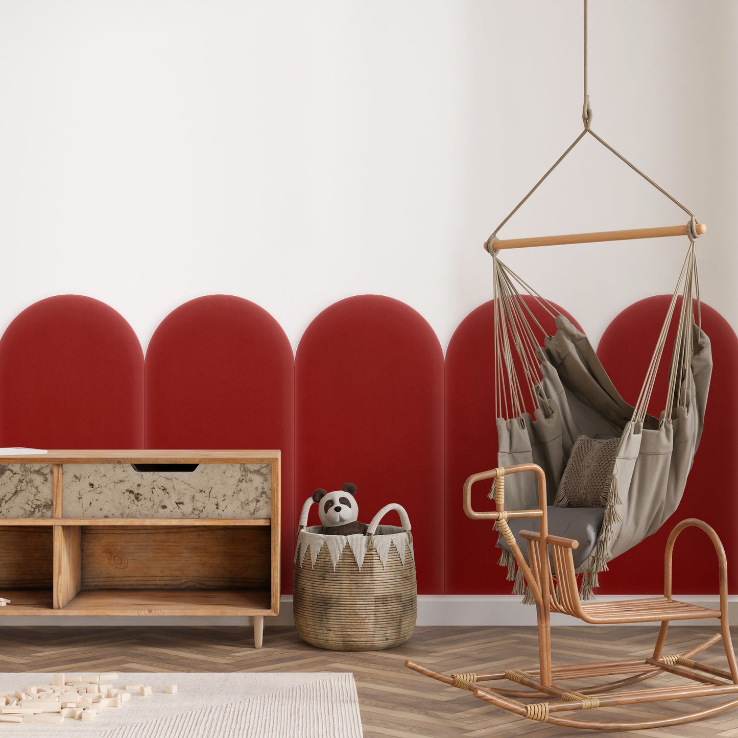 Upholstered Panel Magic Velvet Red 30cm