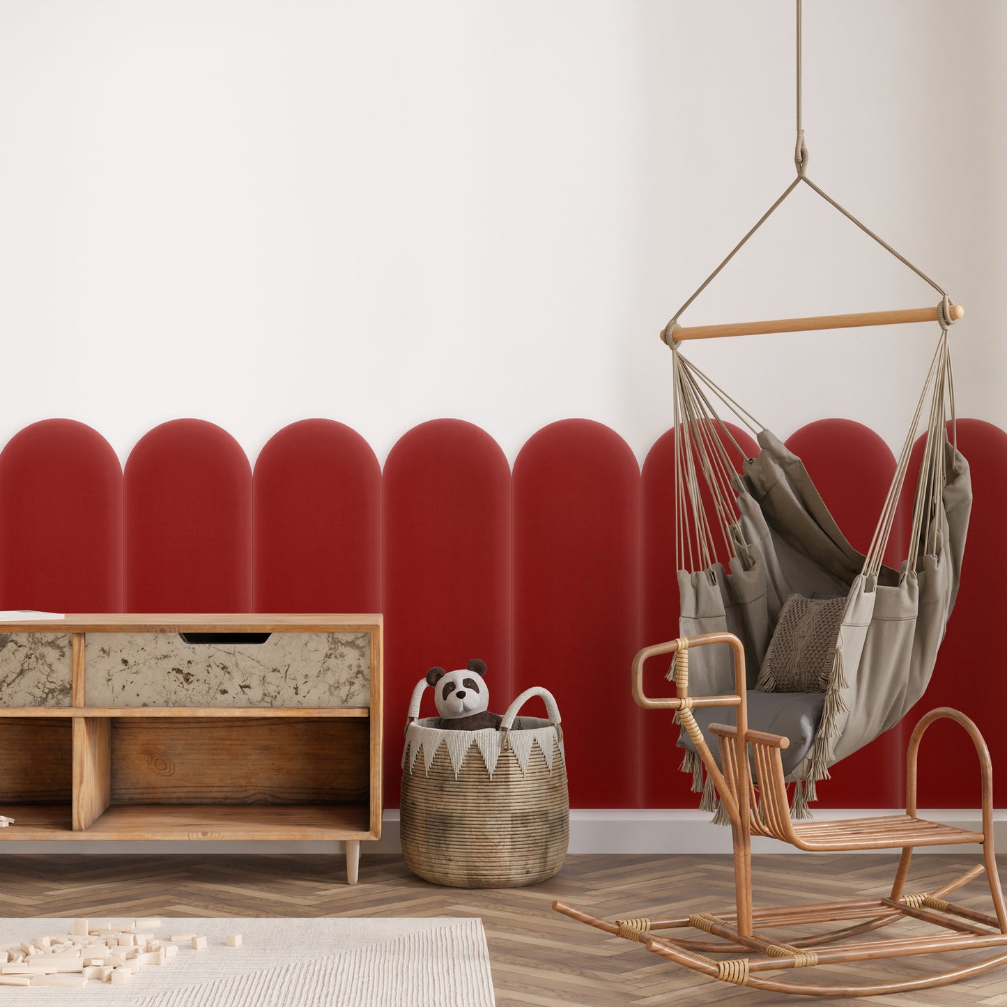 Upholstered Panel Magic Velvet Red 20cm