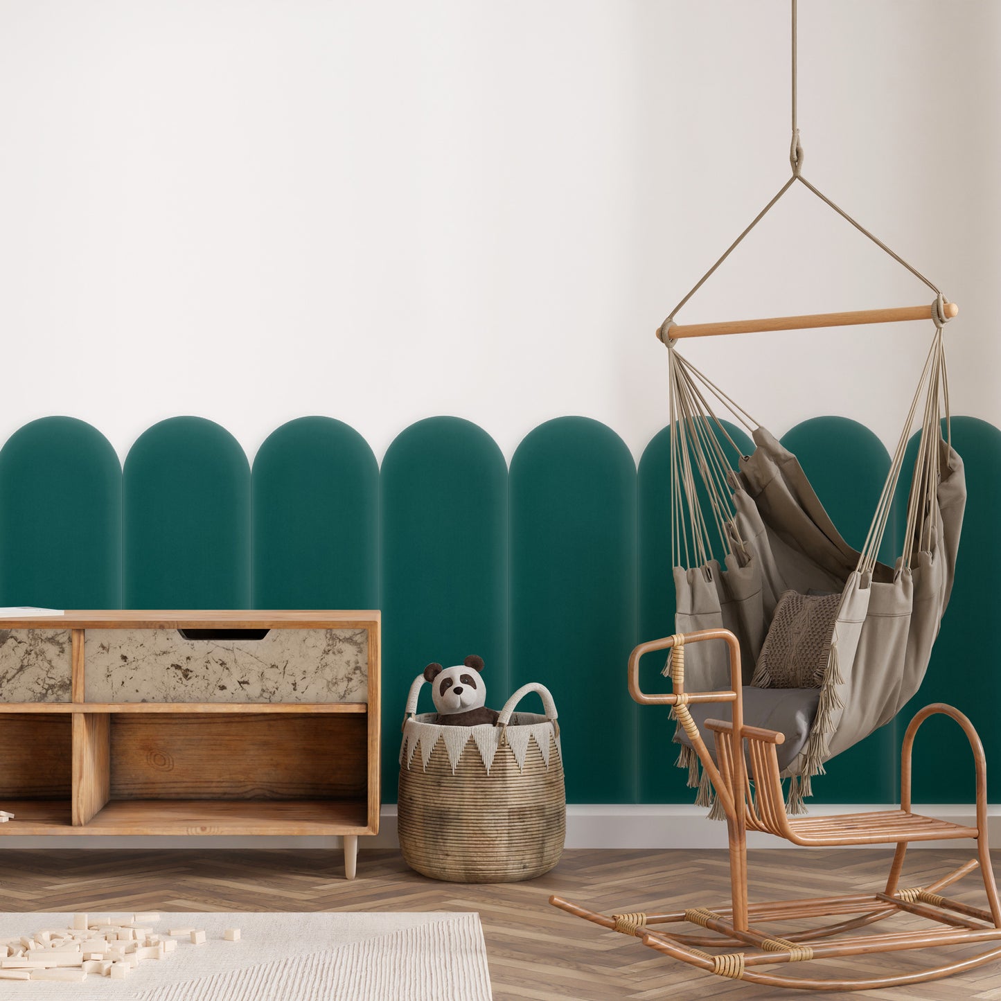 Upholstered Panel Magic Velvet Turquoise 20cm