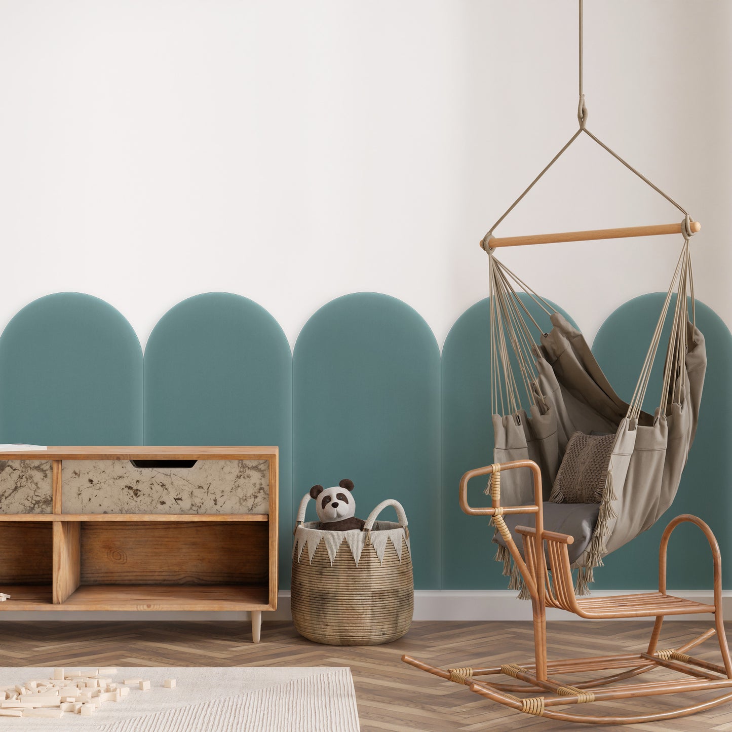 Upholstered Panel Magic Velvet Azure 30cm