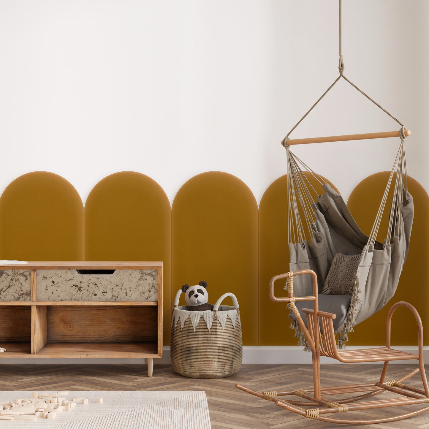 Upholstered Panel Magic Velvet Honey 30cm
