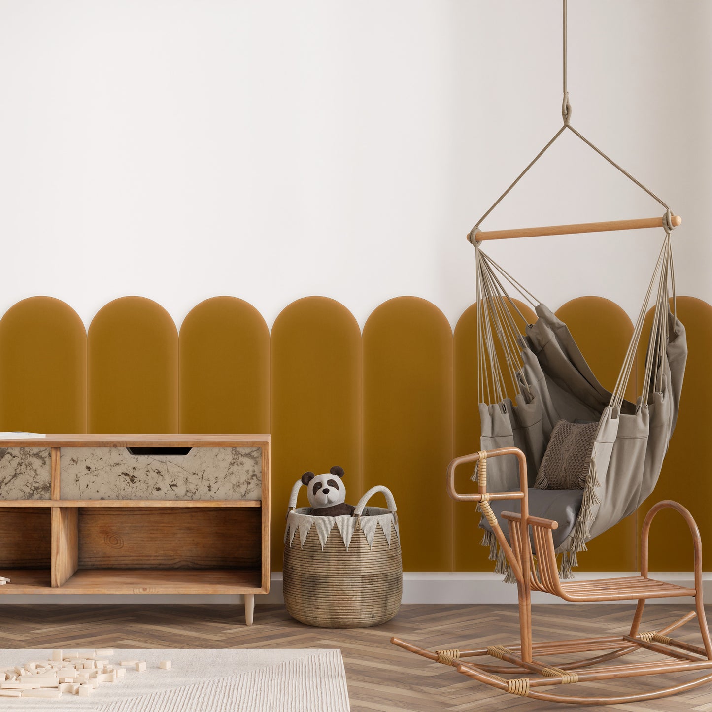 Upholstered Panel Magic Velvet Honey 20cm