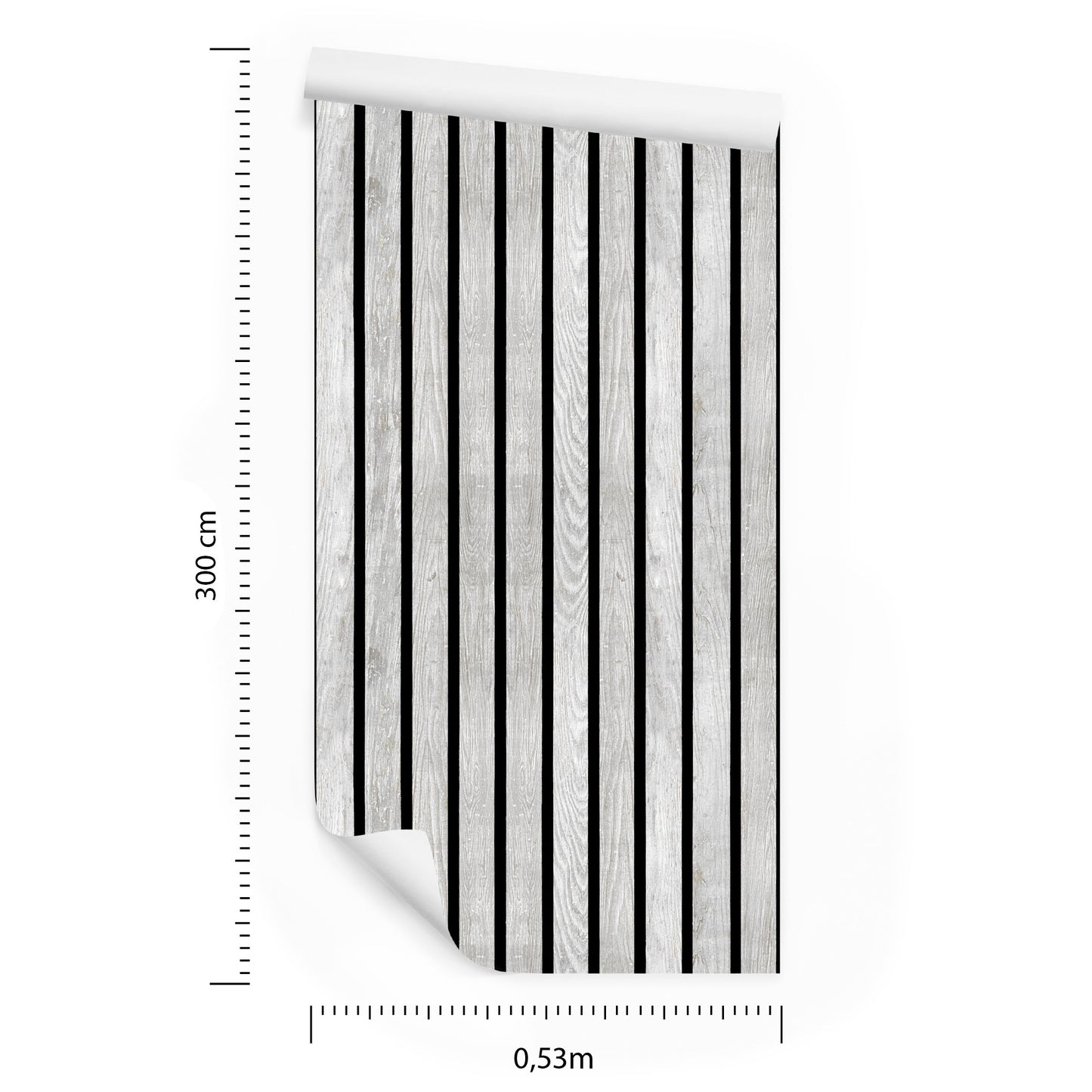 Wallpaper Lamellas Imitating White Wood