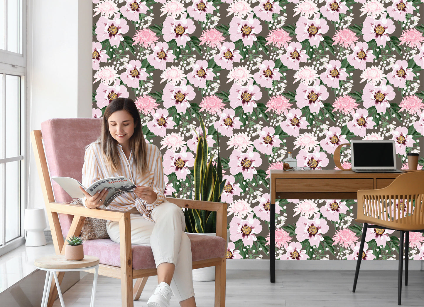 Wallpaper Beautiful Chrysanthemums And Peonies