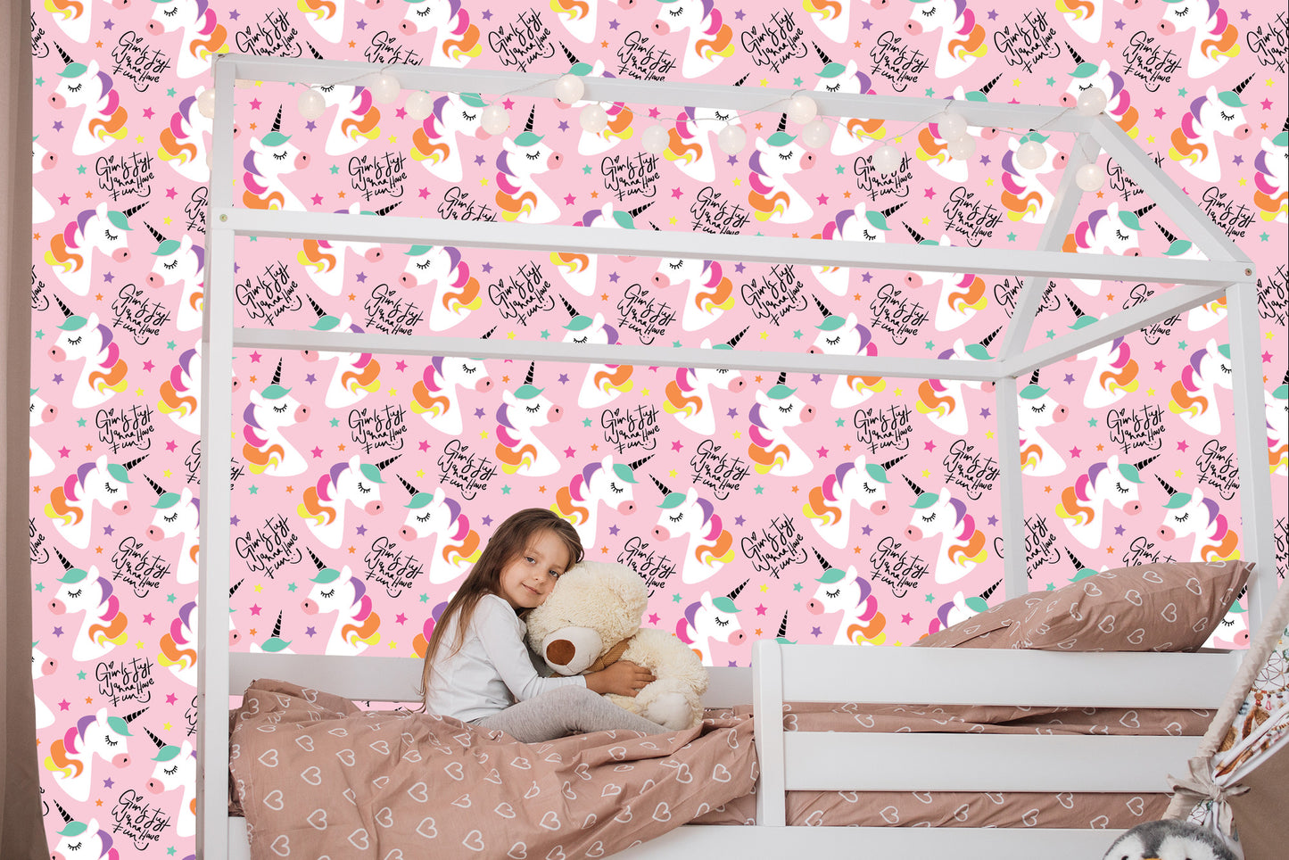 Wallpaper For Kids - Magic Rainbow Unicorns