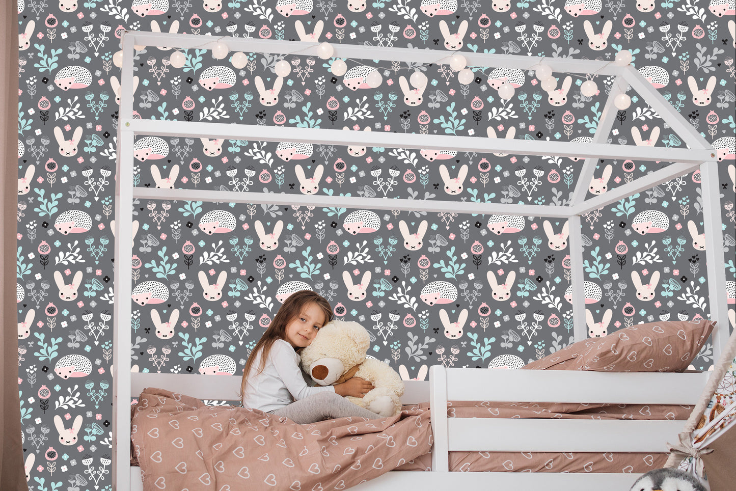 Wallpaper For A Girl, Animals, Hares, Plants