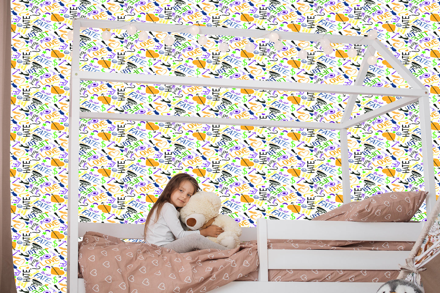 Wallpaper Fashionable Patterns Painted With Watercolor