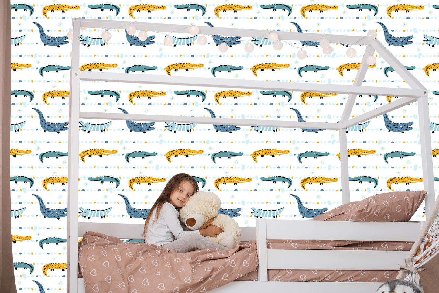 Wallpaper For A Boy With Colorful Crocodile Flowers