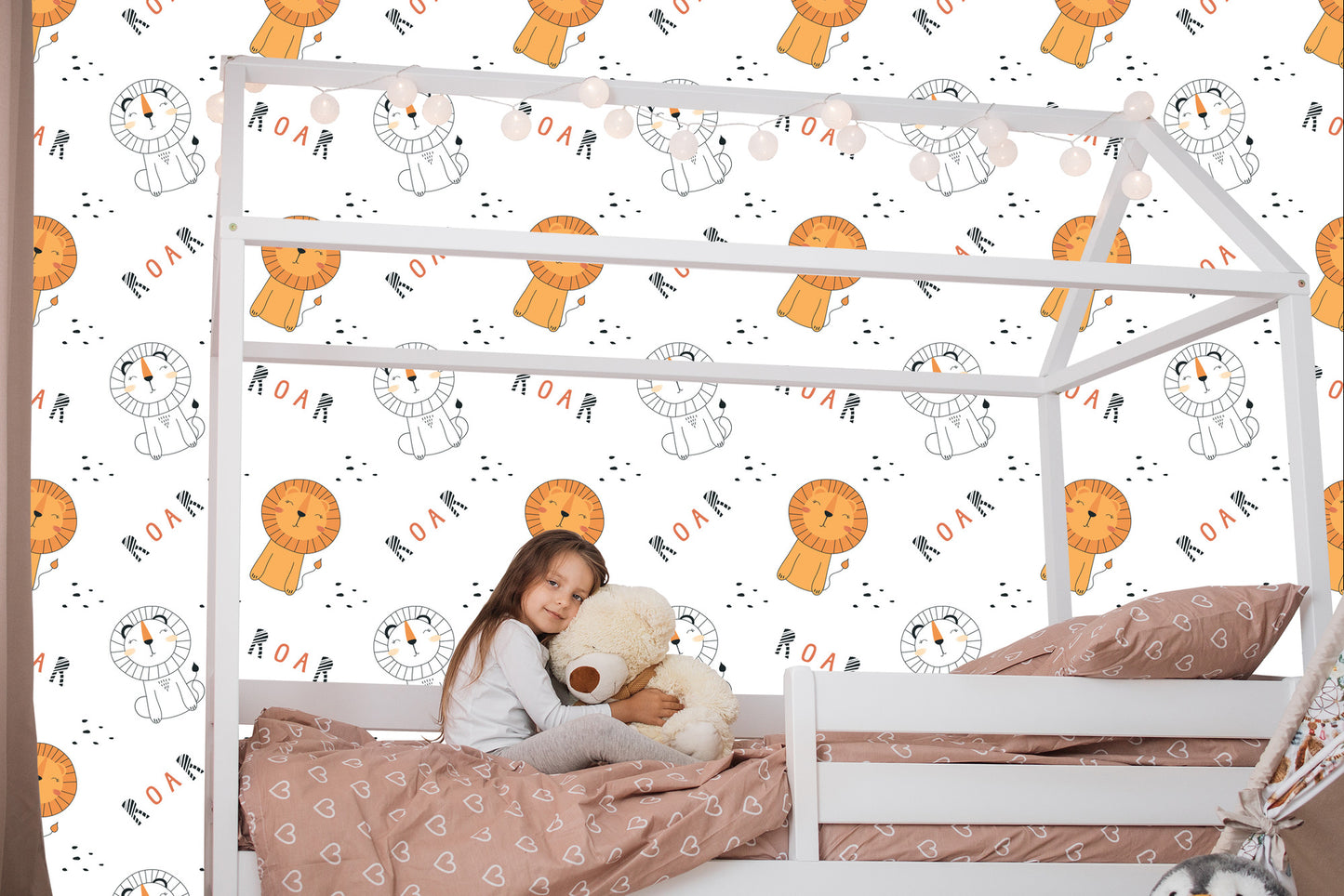 Wallpaper Pastel Lions Pets Boy's Room
