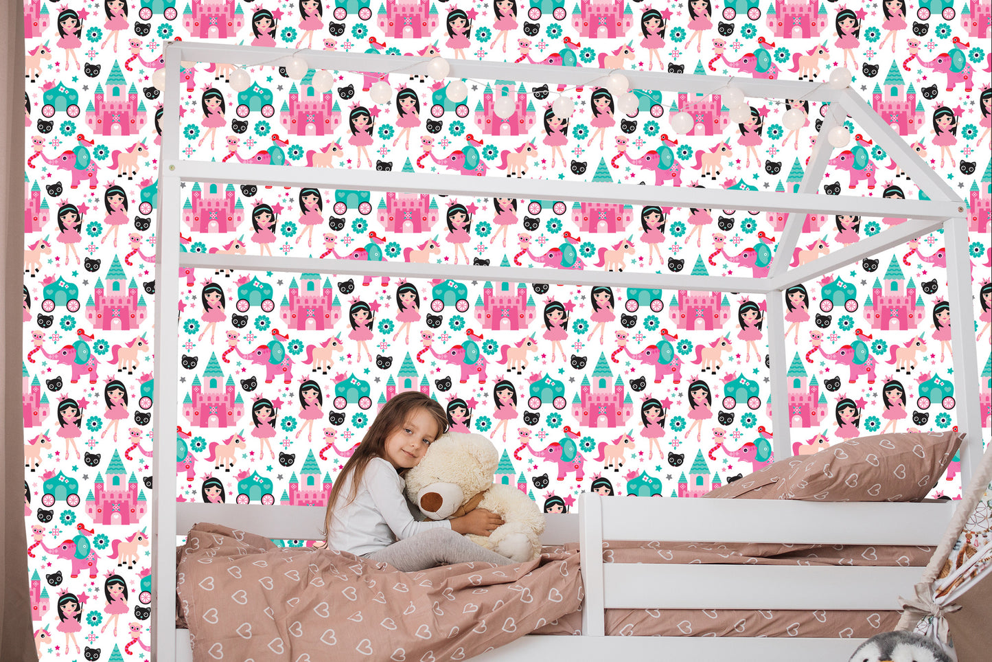 Wallpaper For Children, Fairies, Unicorns, Flowers, Birds