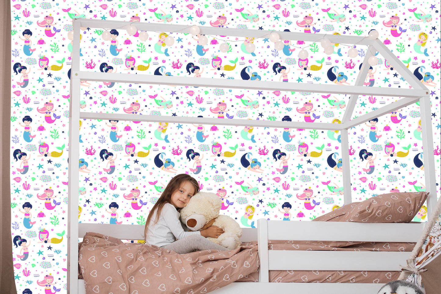 Wallpaper Fairy-Tale Mermaids Stars For A Child's Room