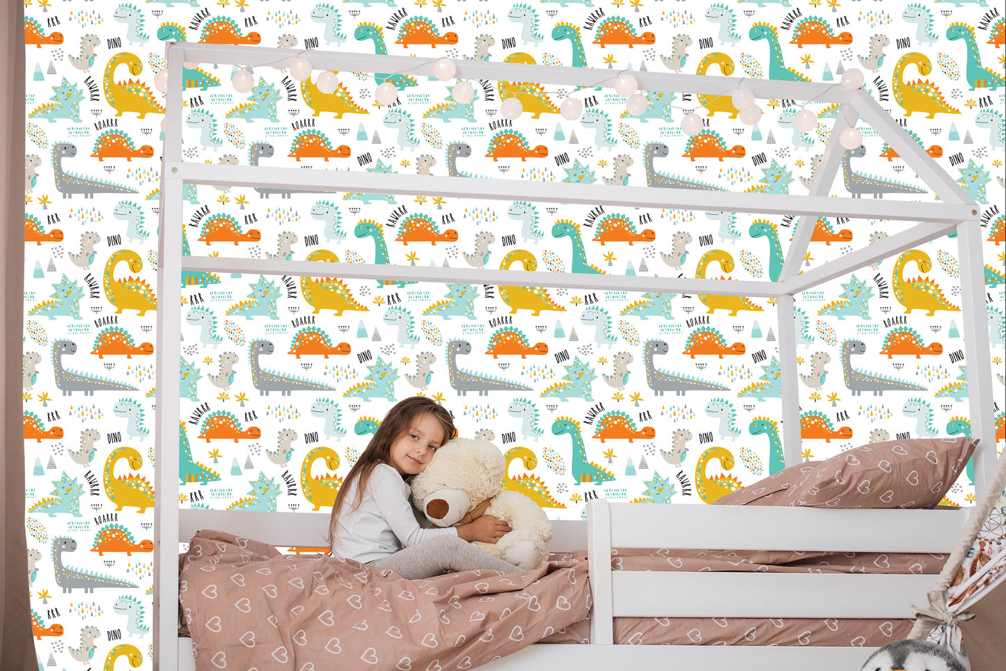 Wallpaper For Children Colorful Dinosaurs Mountains Nature