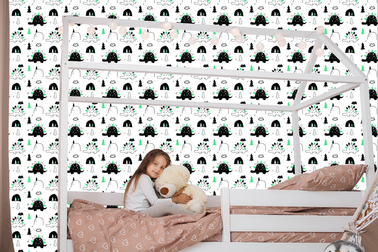 Wallpaper For Baby Room Dinosaurs Tree Clouds
