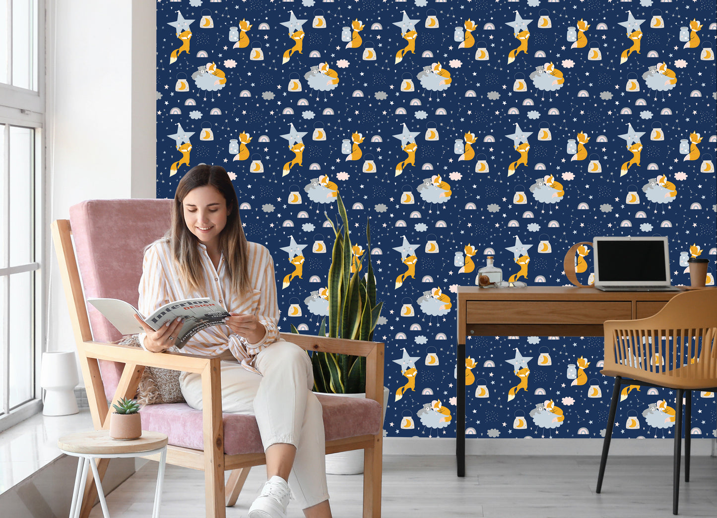Wallpaper Foxes And Teddy Bears In Space