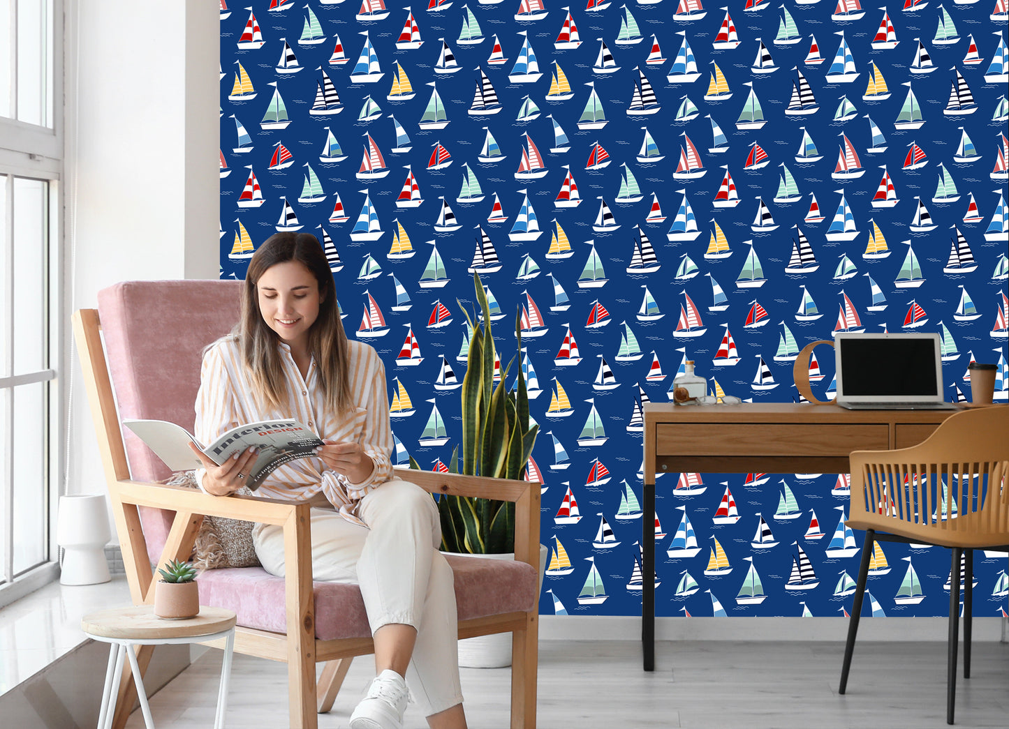 Wallpaper Colorful Sailboats In The Sea