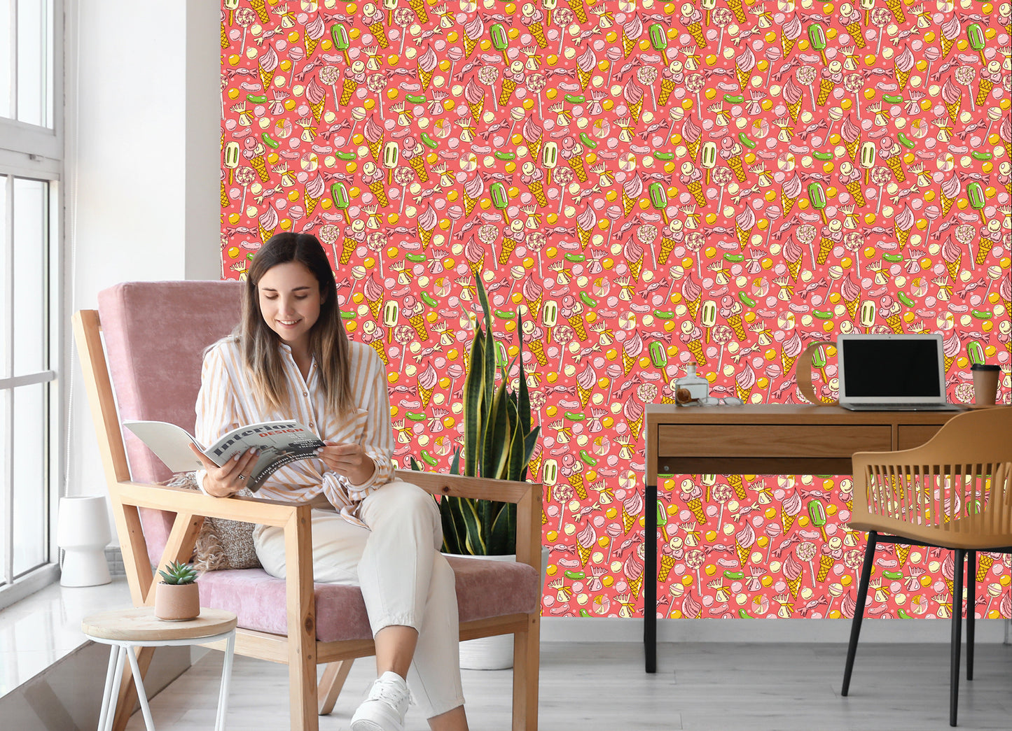 Wallpaper Colorful Candies And Ice Cream