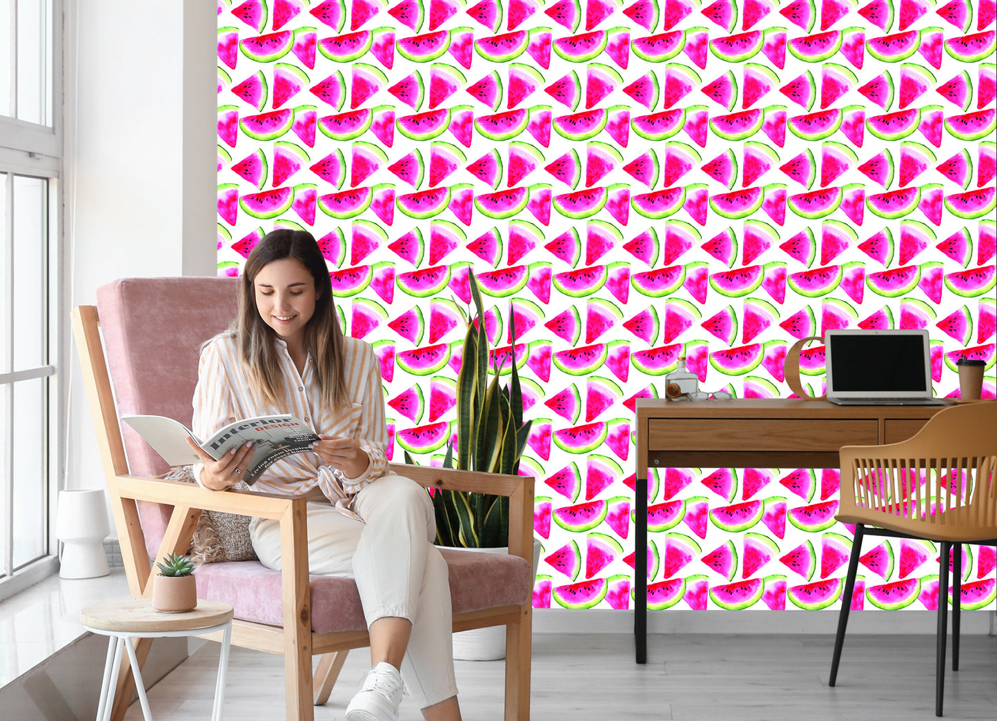 Wallpaper With Fruit Watermelons For Kitchen Dining Room