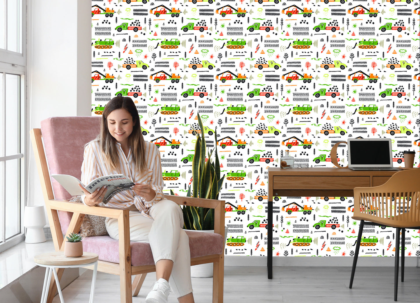 Wallpaper For Children. Trucks. Excavators. Cars