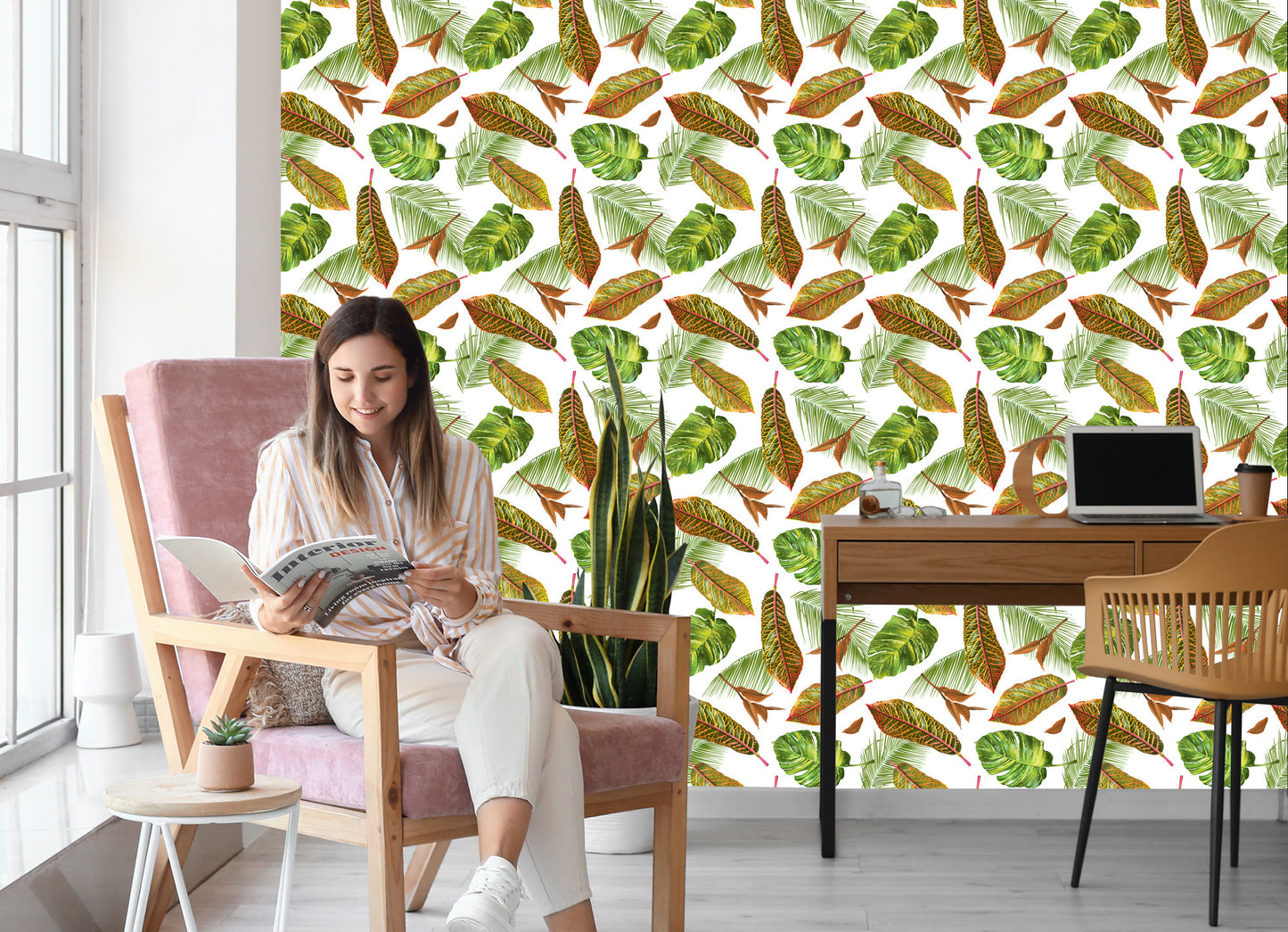 Wallpaper Tropical Palm Leaves