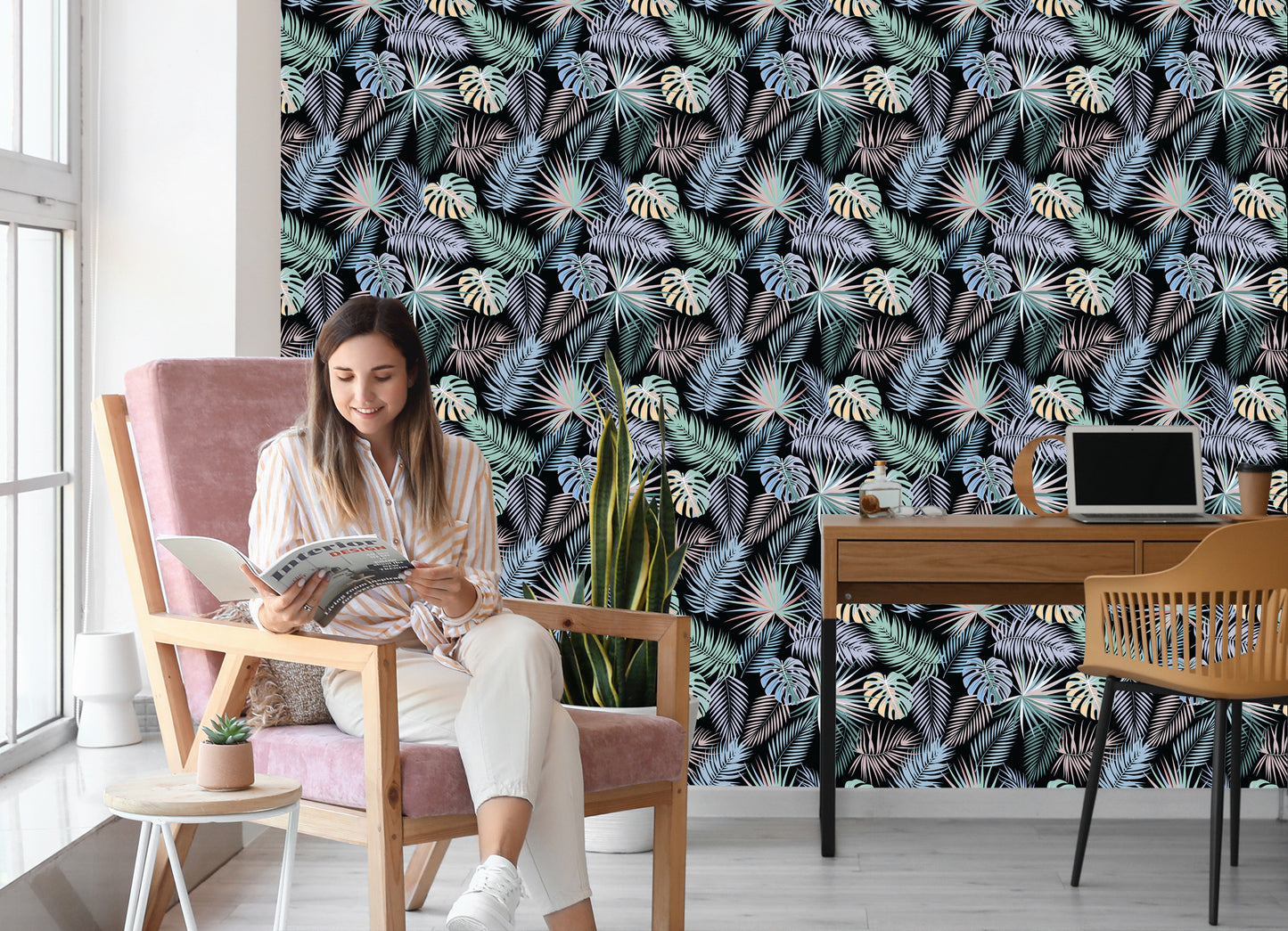 Wallpaper Tropical Palm Leaves
